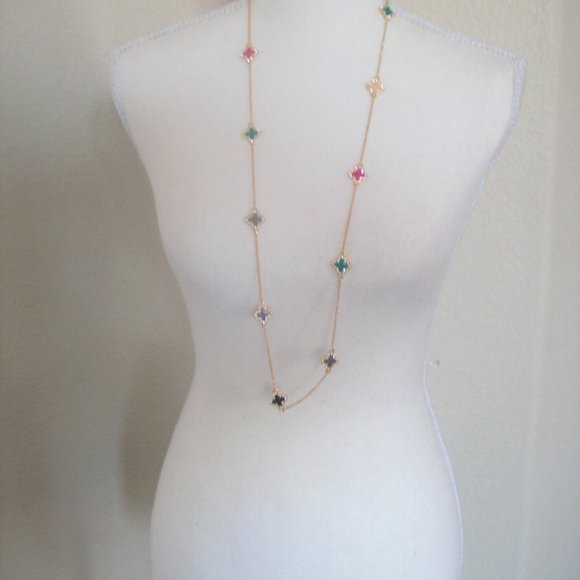 Elegant Gold Multi-Color Necklace - Picture 6 of 6